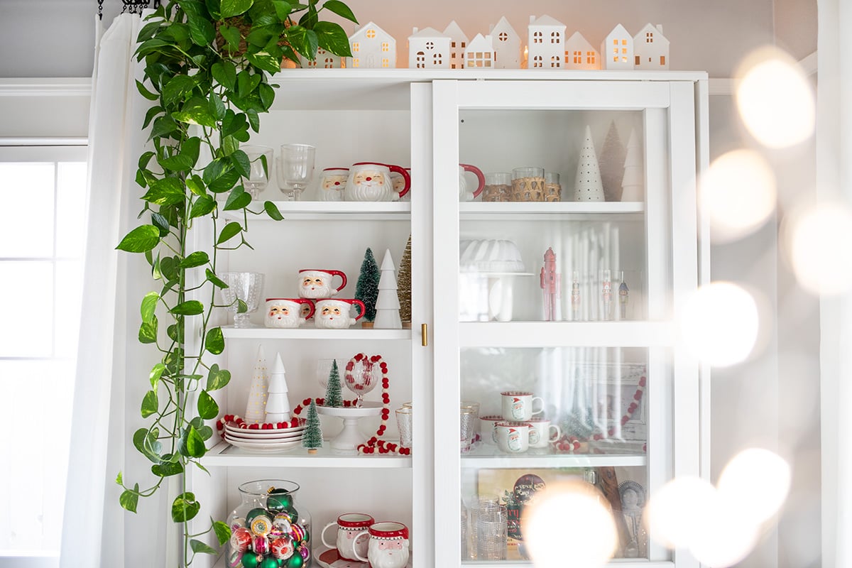 Christmas Curio Cabinet Santa Mugs