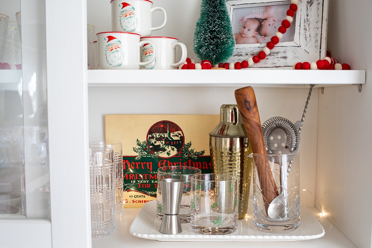 Christmas Curio Cabinet Santa Mugs