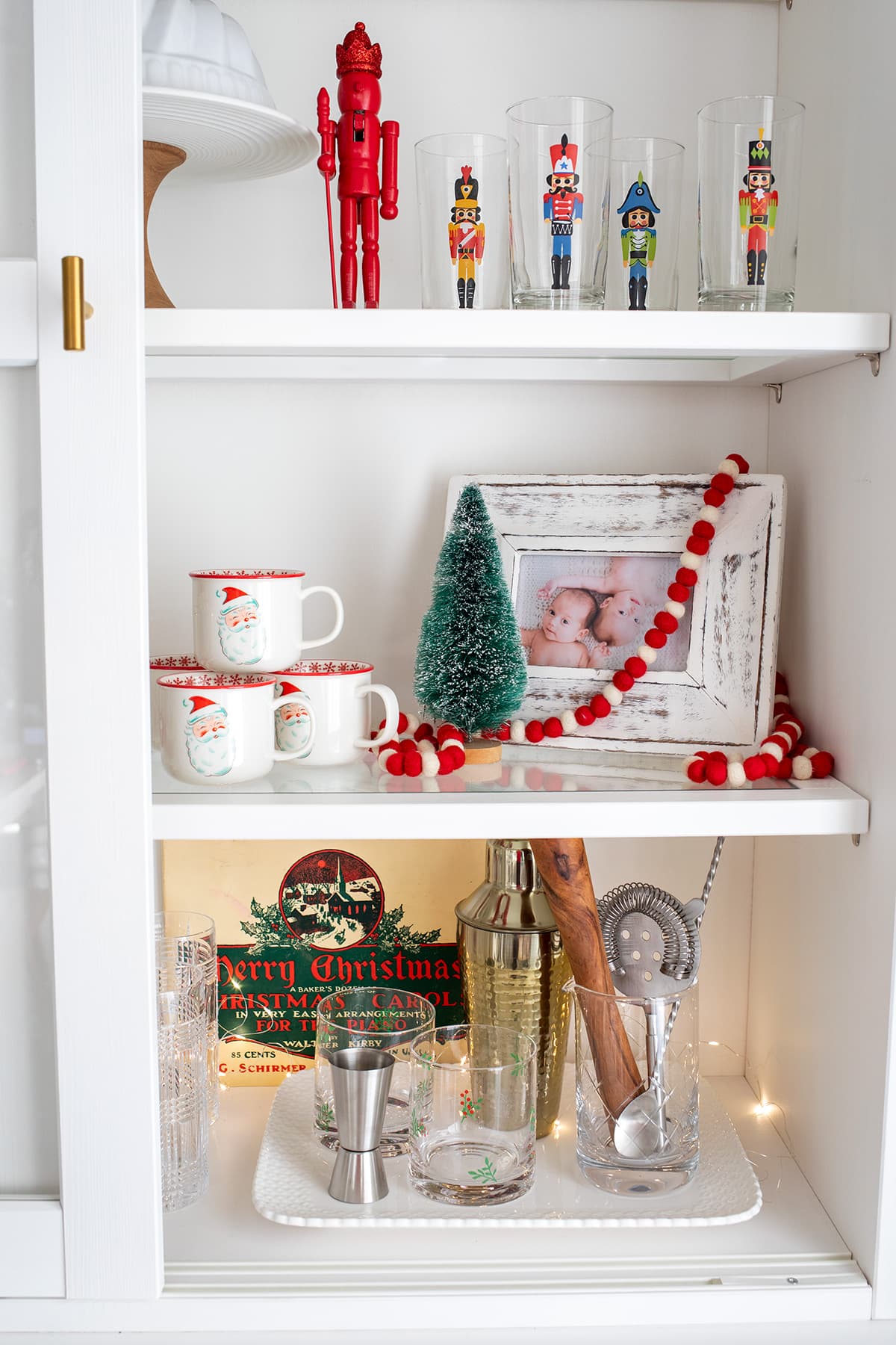 Christmas Curio Cabinet Santa Mugs