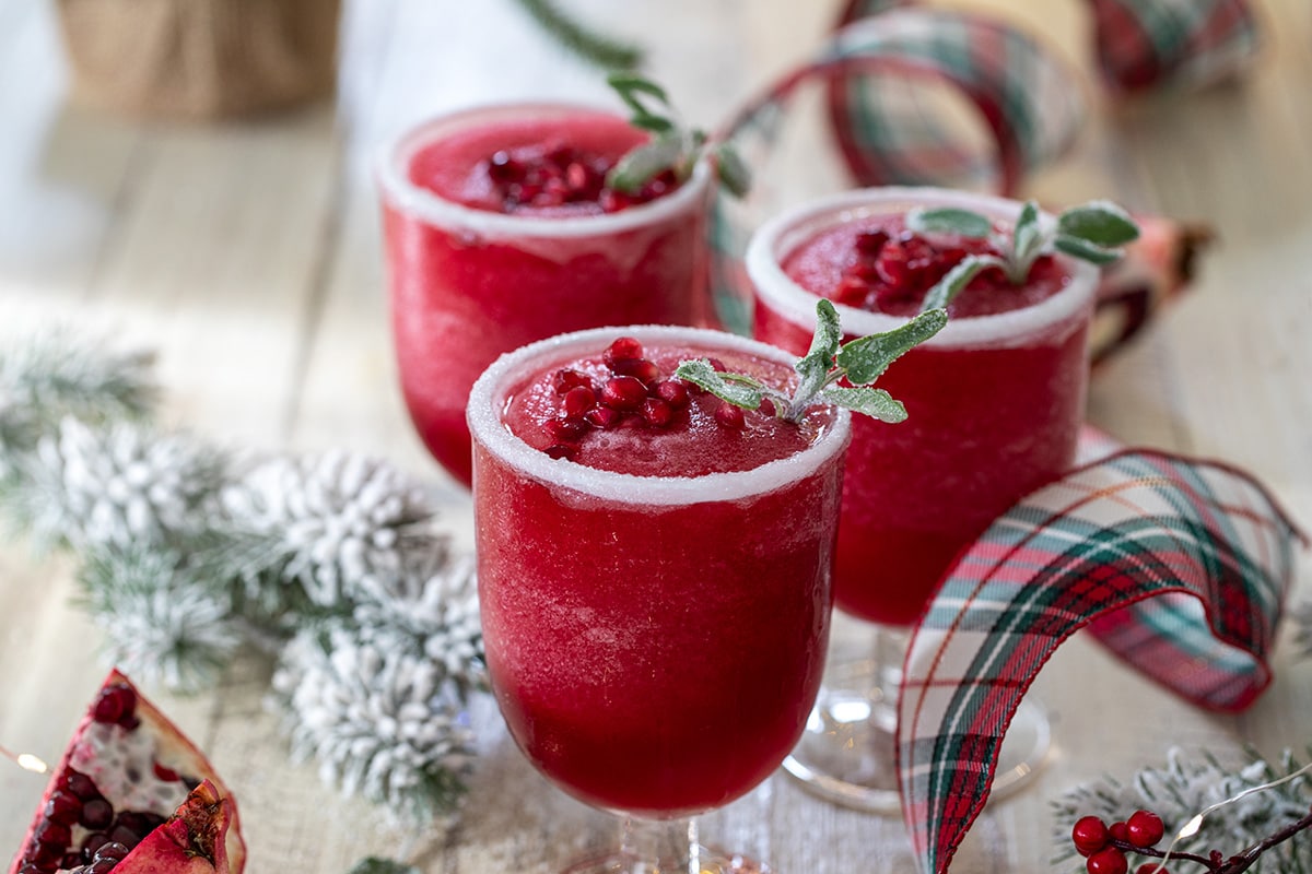 Frozen Pomegranate Christmas Margarita