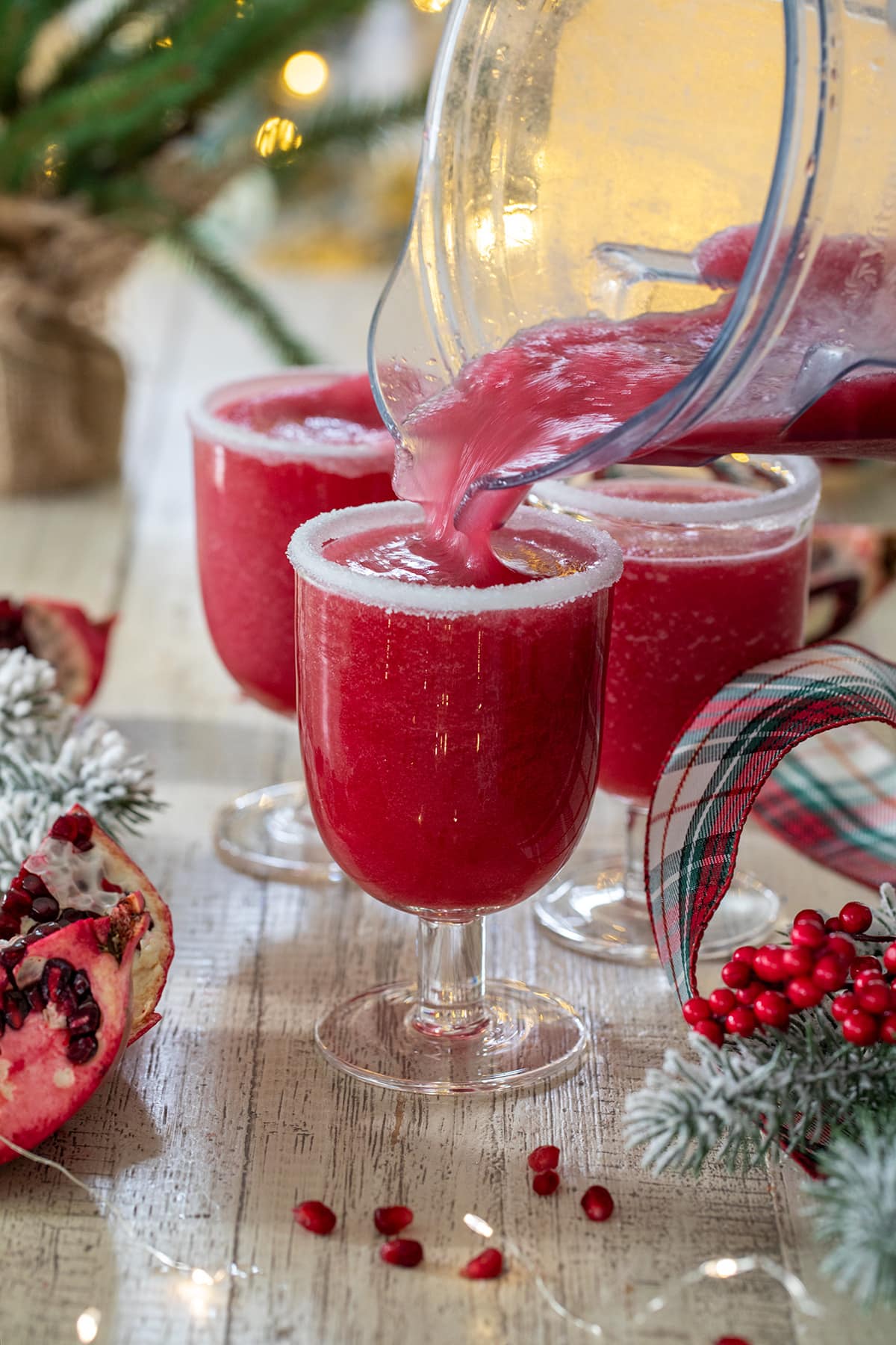 Frozen Pomegranate Christmas Margarita