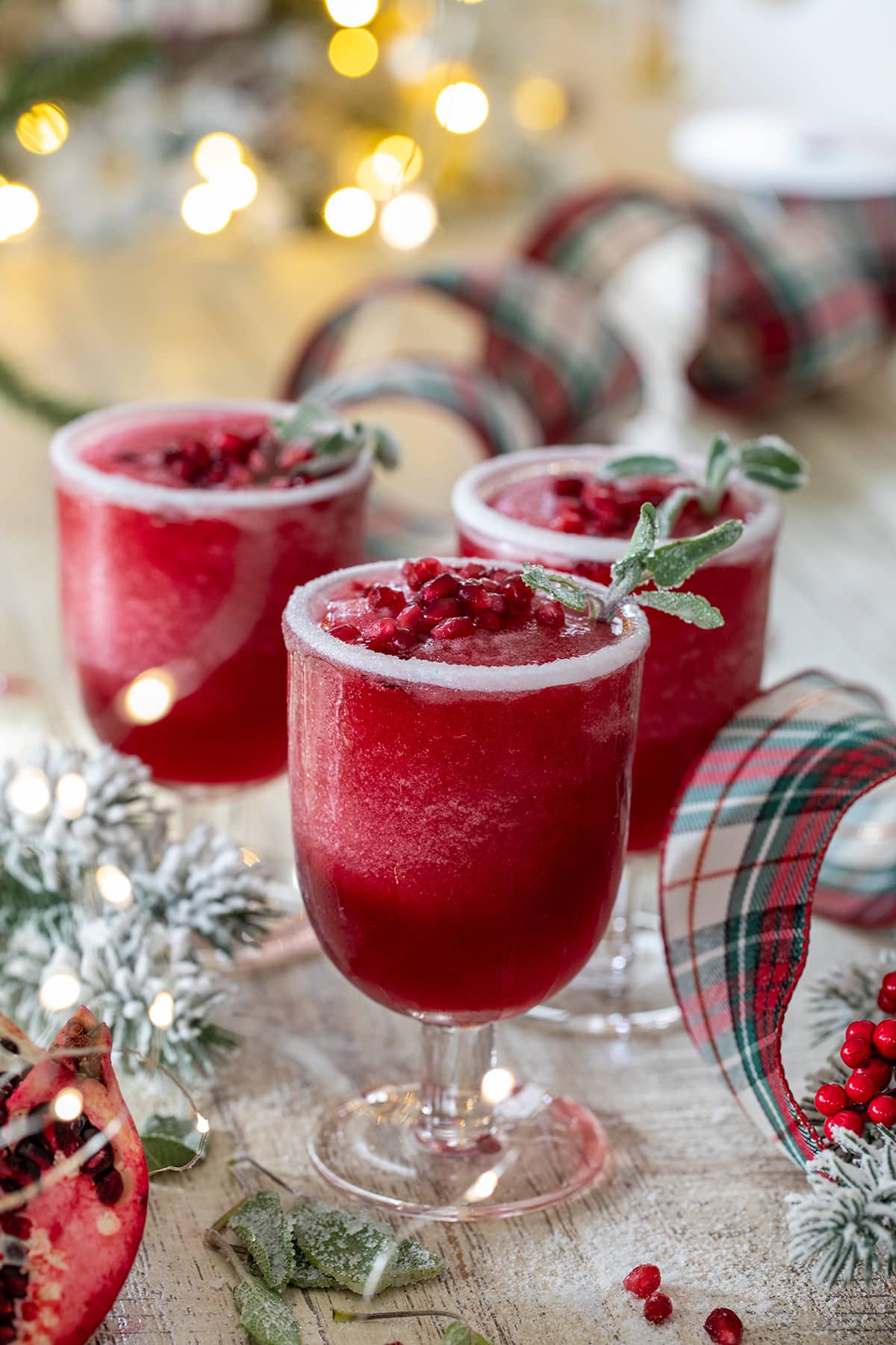 Frozen Pomegranate Christmas Margarita