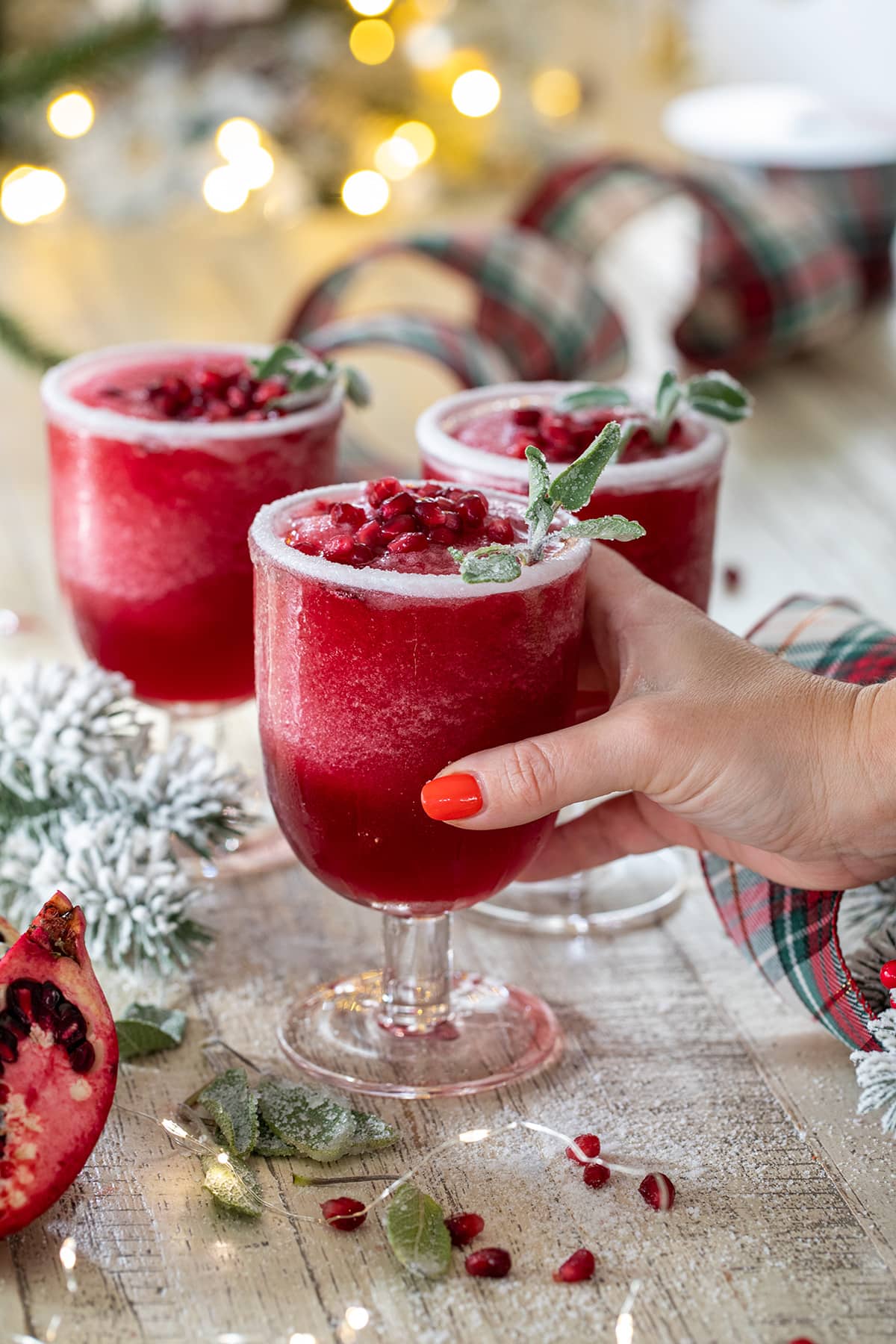 Frozen Pomegranate Christmas Margarita