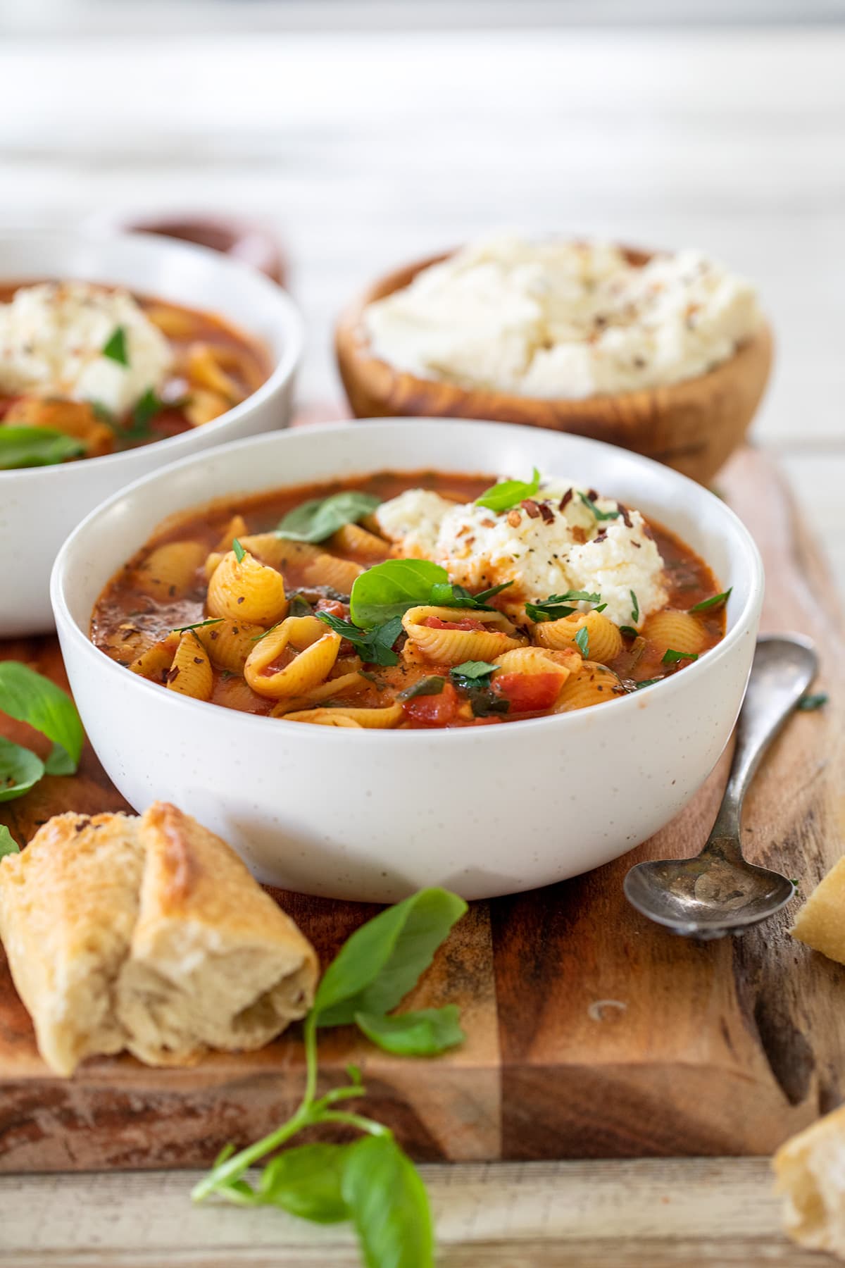 Spinach and Ricotta Stuffed Shells Soup