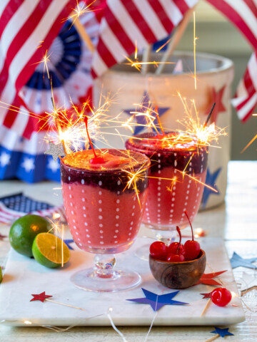 Frozen Strawberry Blueberry Daiquiri for 4th of July