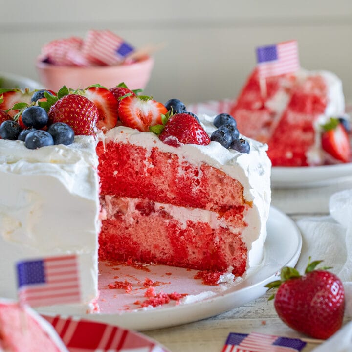 Layered Strawberry Jello Poke Cake Recipe