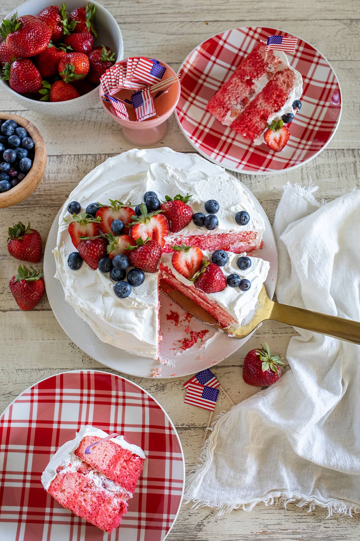 Layered Strawberry Jello Poke Cake Recipe