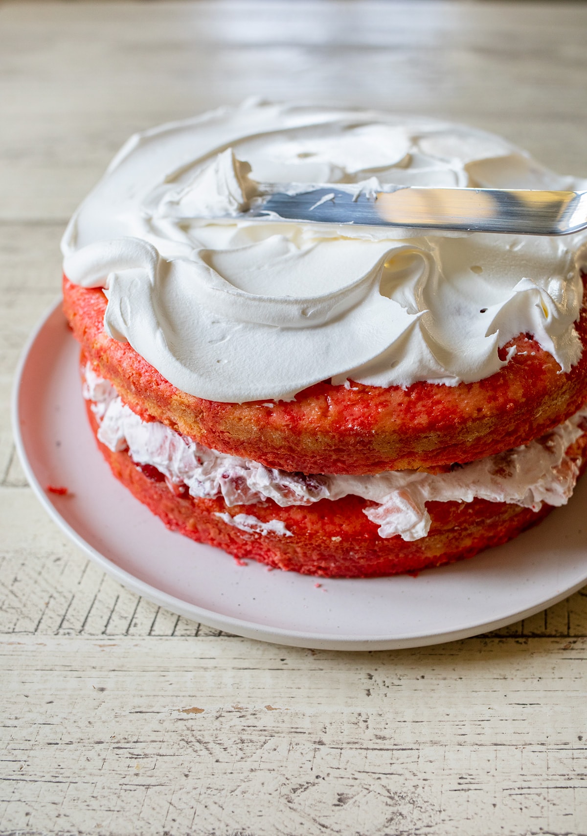 Layered Strawberry Jello Poke Cake Recipe