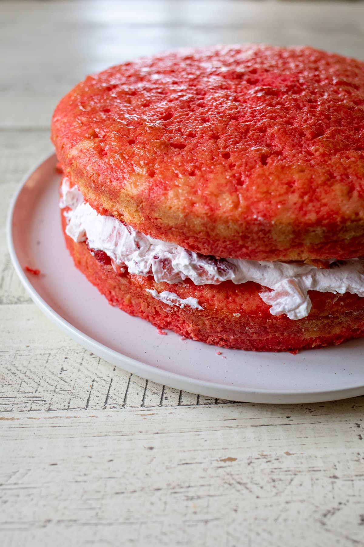 Layered Strawberry Jello Poke Cake Recipe