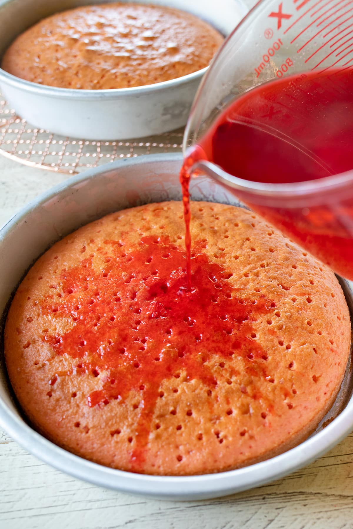 Layered Strawberry Jello Poke Cake Recipe