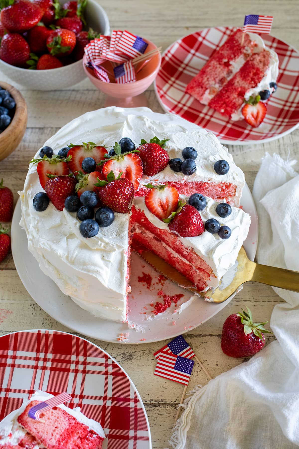 Layered Strawberry Jello Poke Cake Recipe