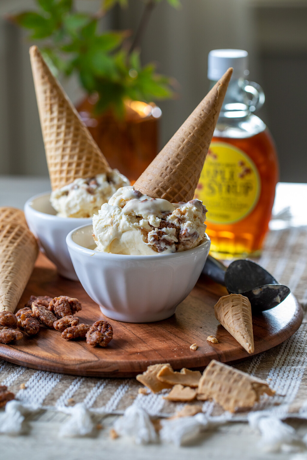 No Churn Maple Pecan Praline Ice Cream • Freutcake