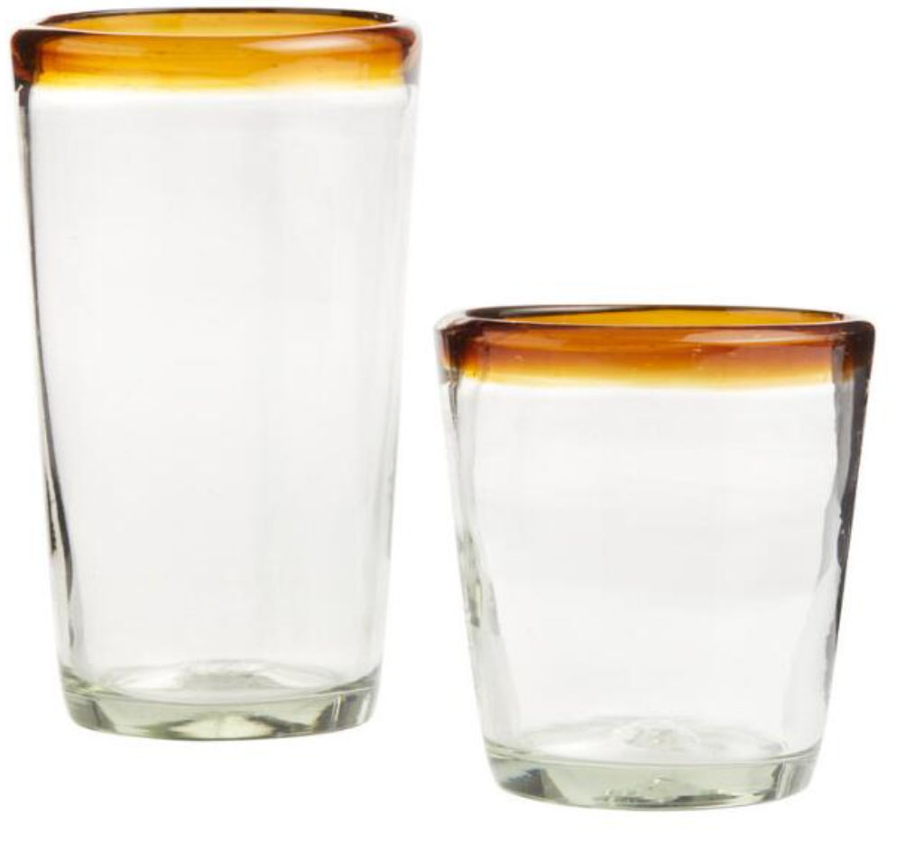 Amber Recycled Carmelo Bar Glasses Set of 2