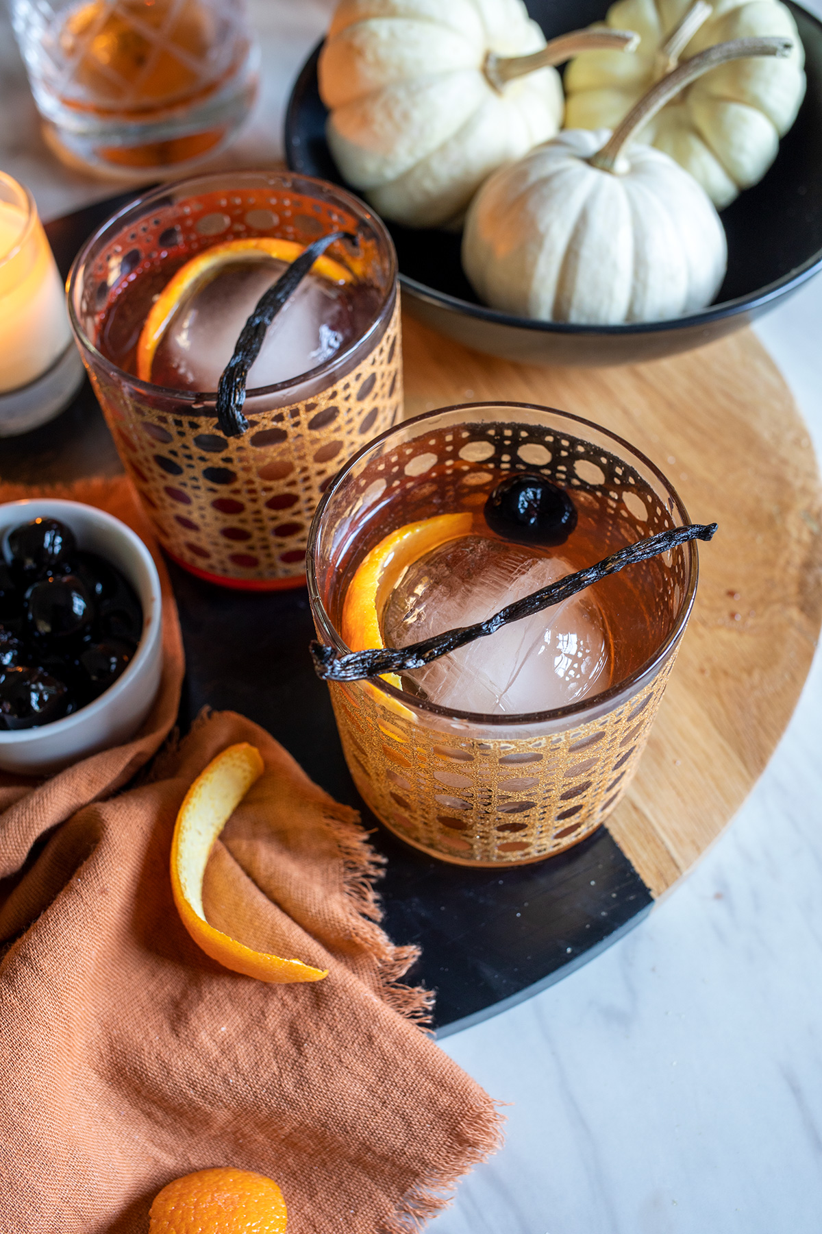 Vanilla Bean Old Fashioned Cocktail