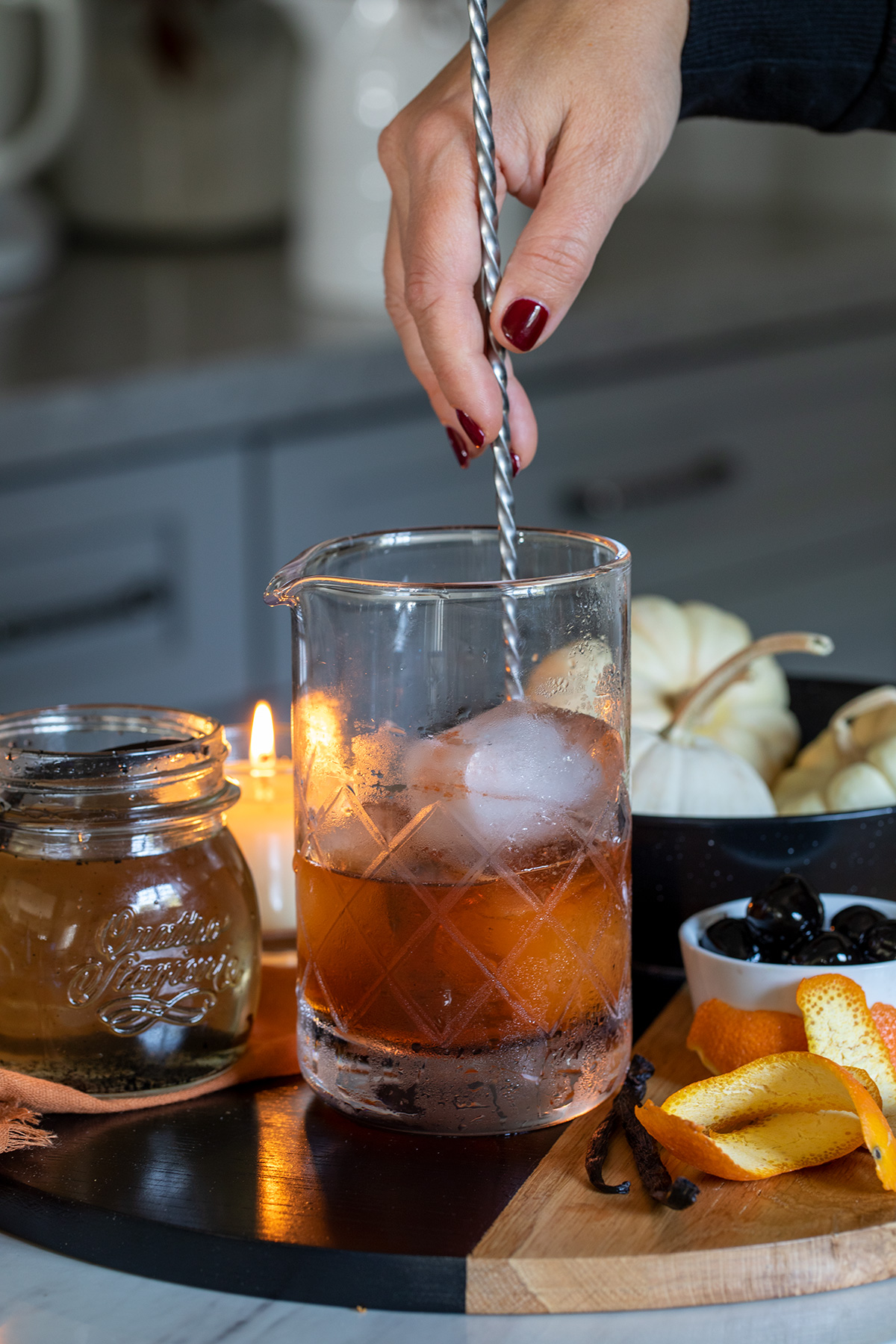 Vanilla Bean Old Fashioned Cocktail