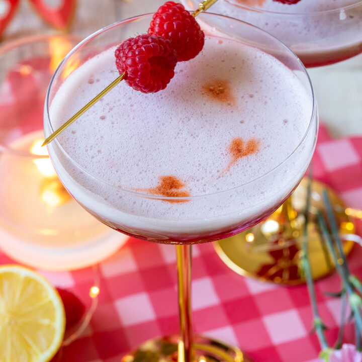 Raspberry Tequila Sour Recipe for Valentine's Day