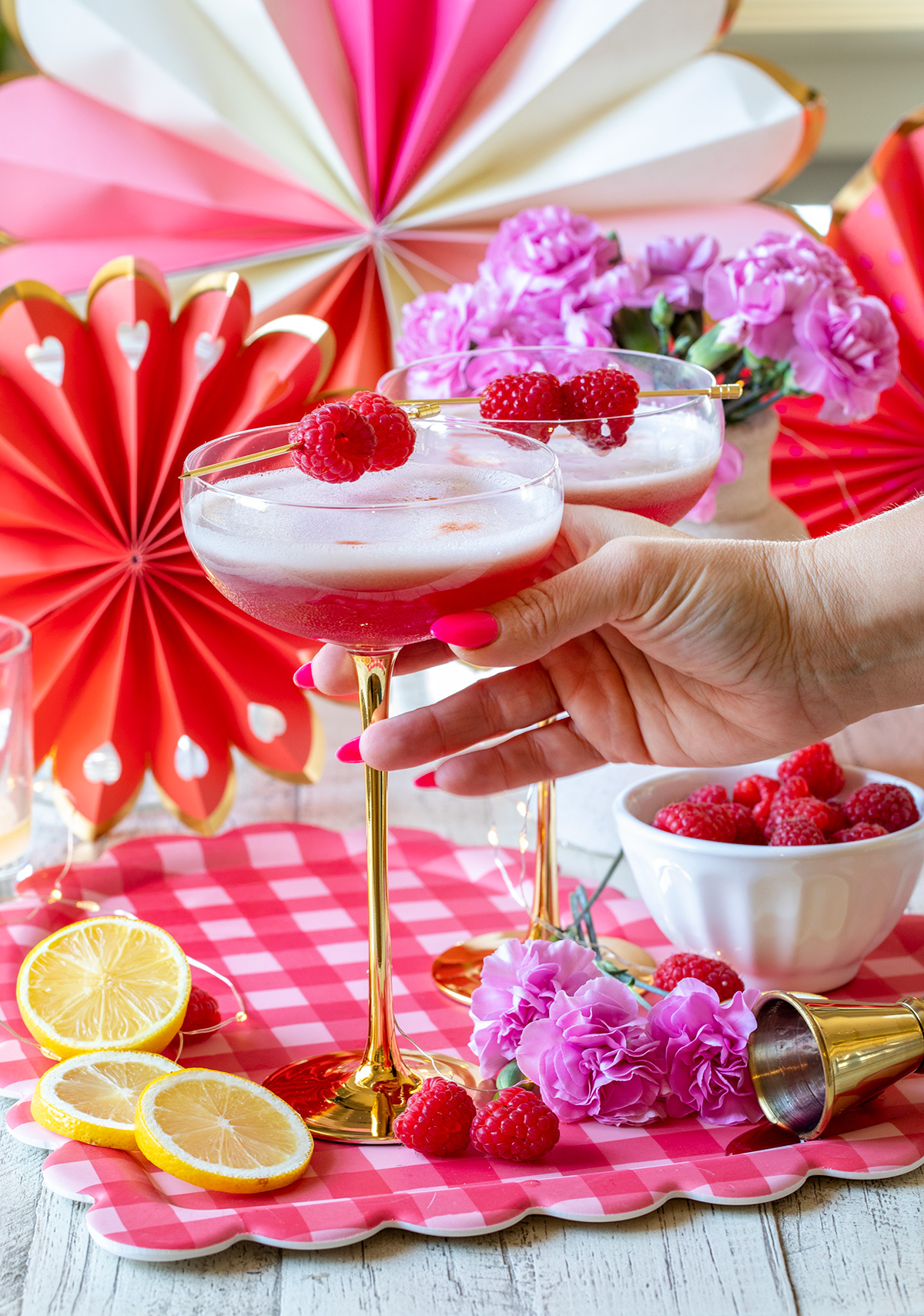 Raspberry Tequila Sour Recipe for Valentine's Day