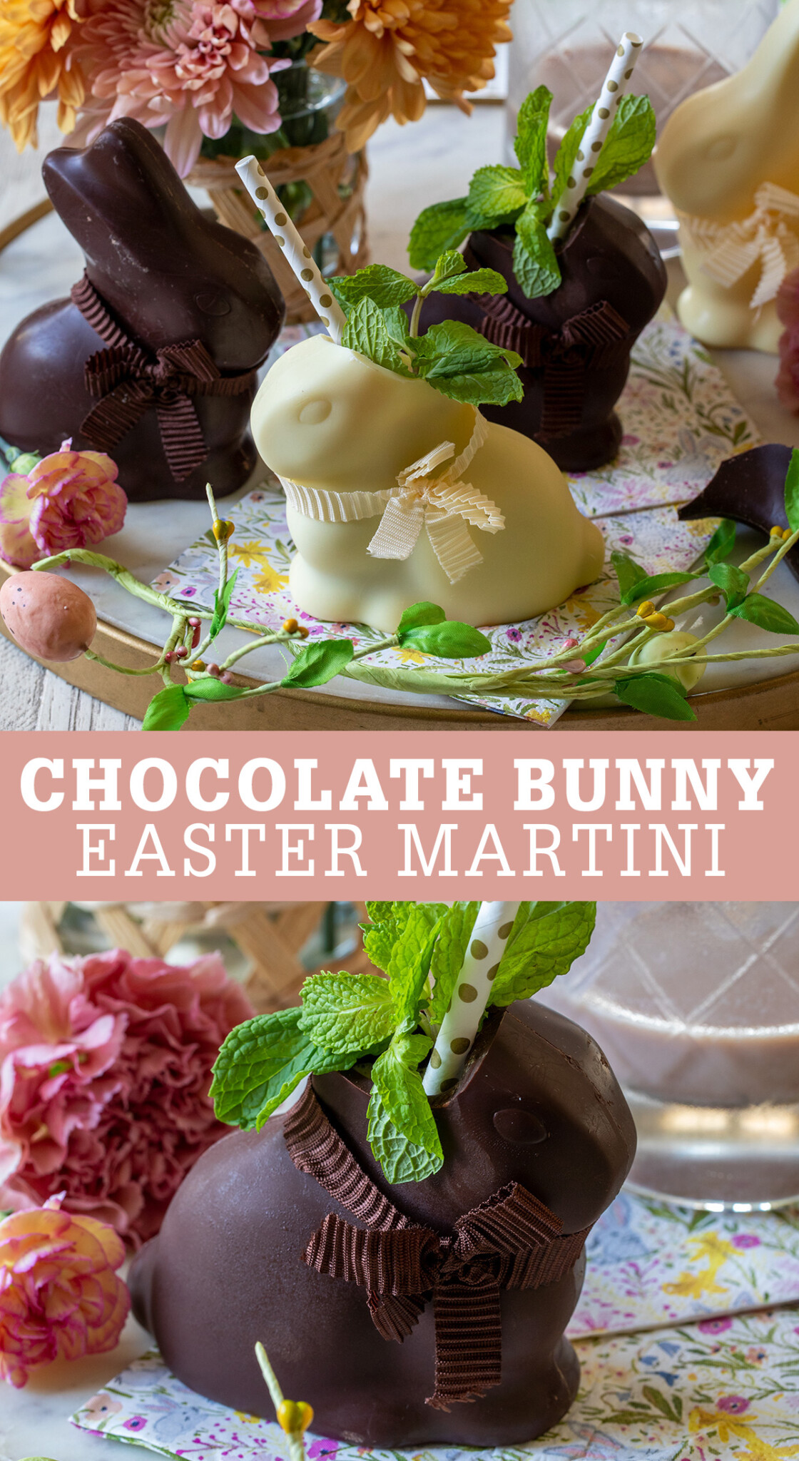 Chocolate Bunny Martini Easter Cocktail • Freutcake