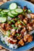 Sticky Honey Garlic Salmon Bites