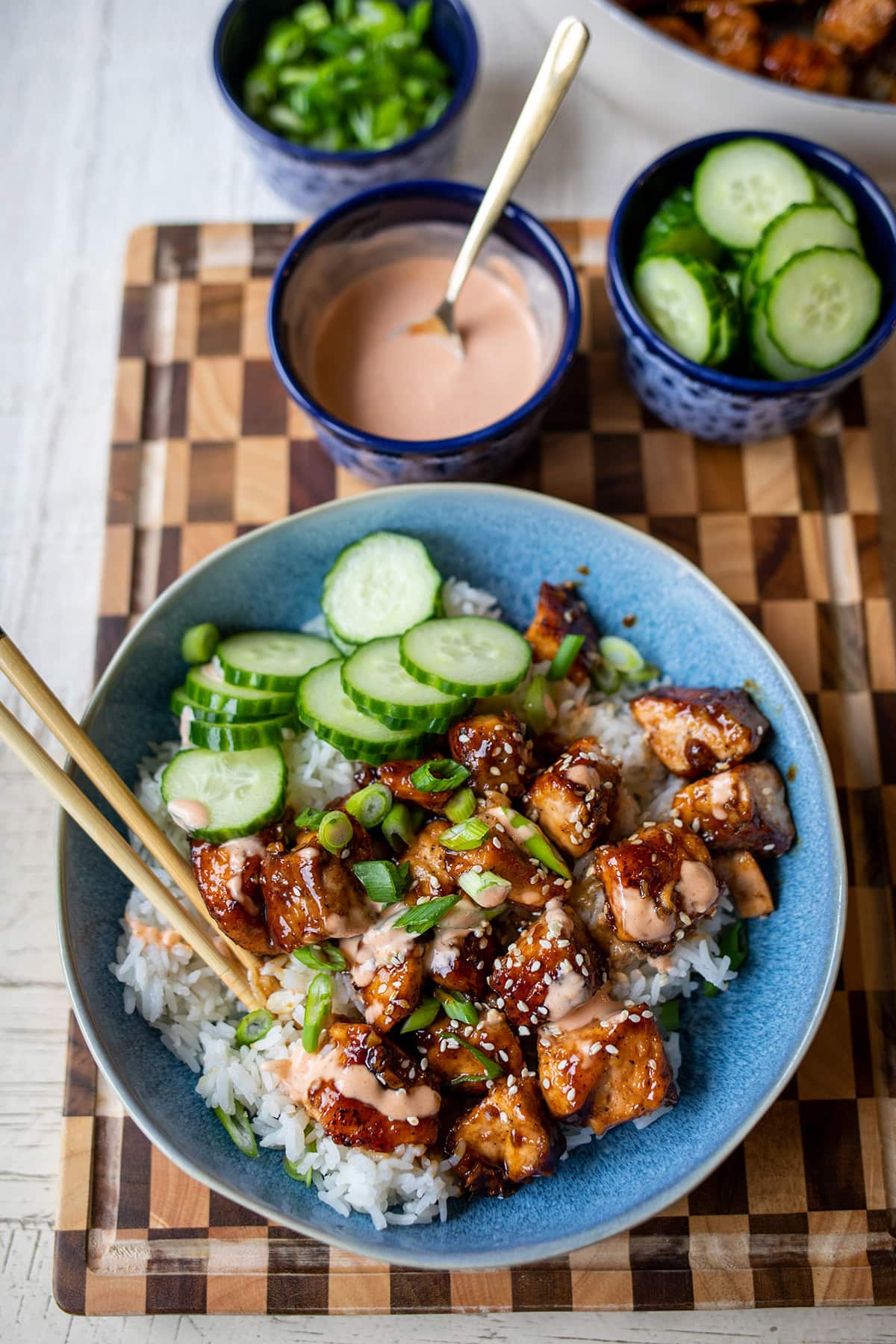 Sticky Honey Garlic Salmon Bites
