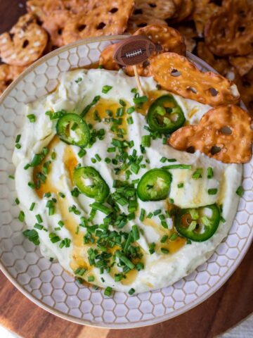Whipped Hot Honey Jalapeño Cream Cheese Dip
