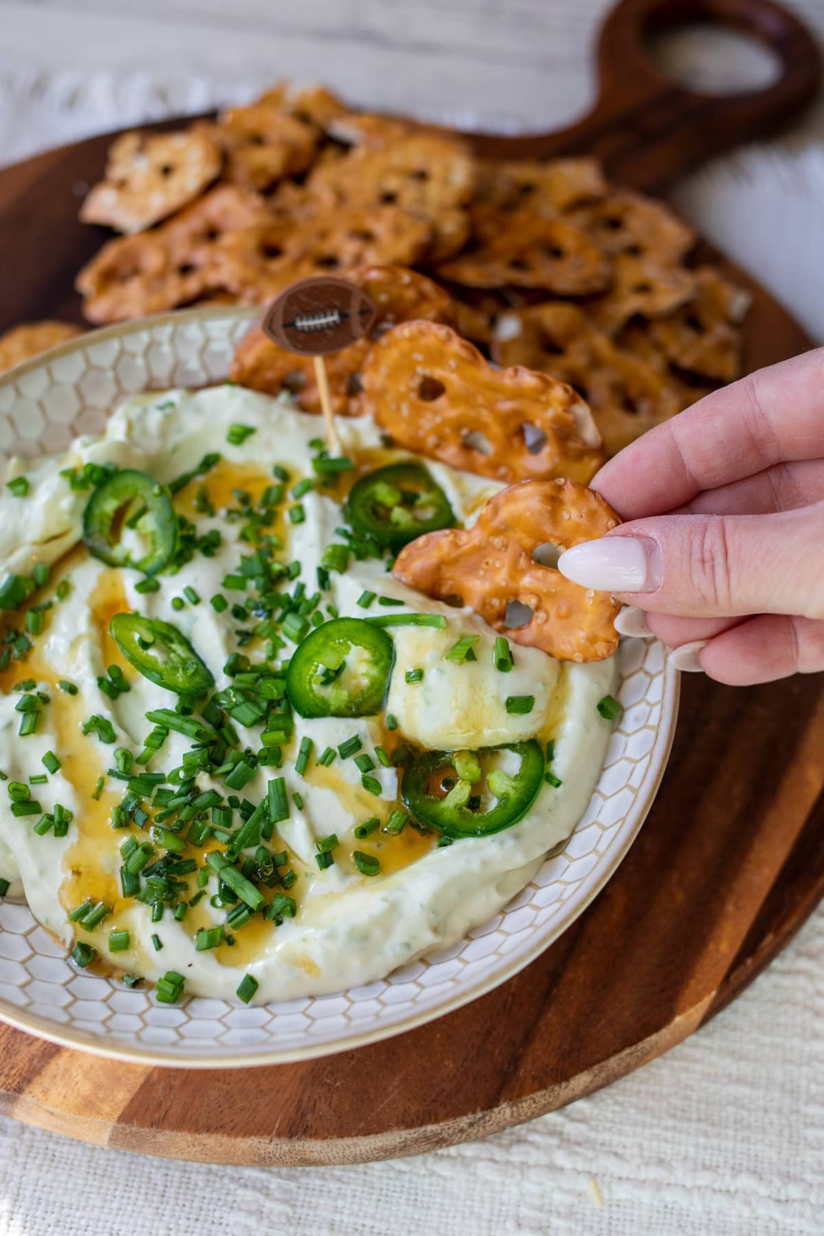 Whipped Hot Honey Jalapeño Cream Cheese Dip