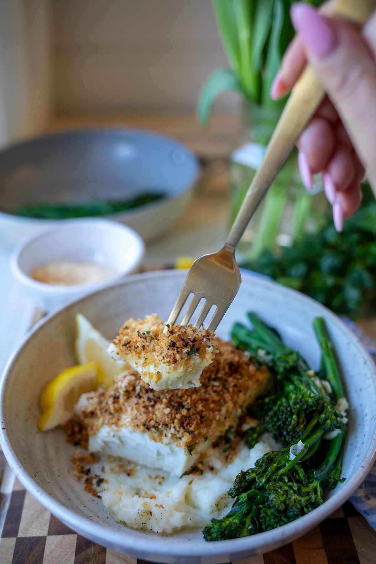 Crispy Lemon Butter Halibut